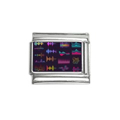 Colorful-sound-wave-set Italian Charm (9mm)