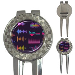 Colorful-sound-wave-set 3-in-1 Golf Divots by Wegoenart