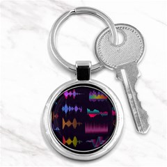 Colorful-sound-wave-set Key Chain (round) by Wegoenart