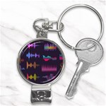 Colorful-sound-wave-set Nail Clippers Key Chain Front