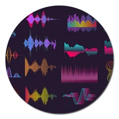 Colorful-sound-wave-set Magnet 5  (round) by Wegoenart