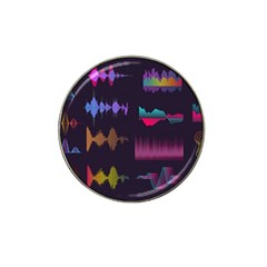 Colorful-sound-wave-set Hat Clip Ball Marker (4 Pack) by Wegoenart