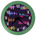 Colorful-sound-wave-set Color Wall Clock Front