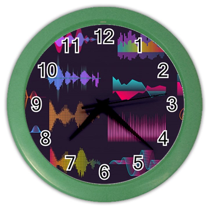 Colorful-sound-wave-set Color Wall Clock