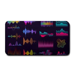 Colorful-sound-wave-set Medium Bar Mat by Wegoenart