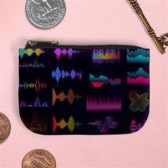 Colorful-sound-wave-set Mini Coin Purse by Wegoenart