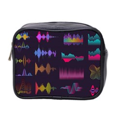 Colorful-sound-wave-set Mini Toiletries Bag (two Sides) by Wegoenart