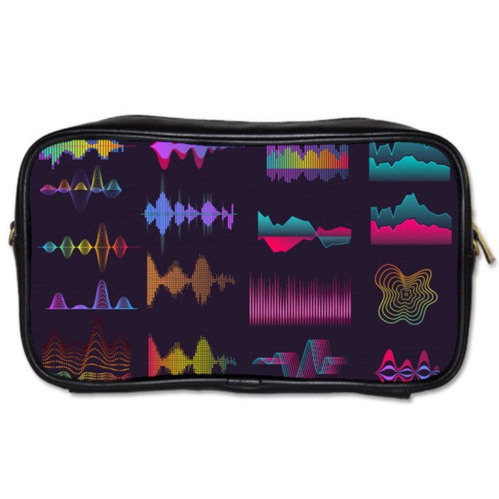 Colorful-sound-wave-set Toiletries Bag (One Side)