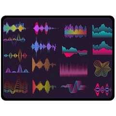 Colorful-sound-wave-set Fleece Blanket (large)  by Wegoenart