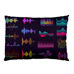 Colorful-sound-wave-set Pillow Case (two Sides) by Wegoenart