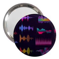 Colorful-sound-wave-set 3  Handbag Mirrors by Wegoenart