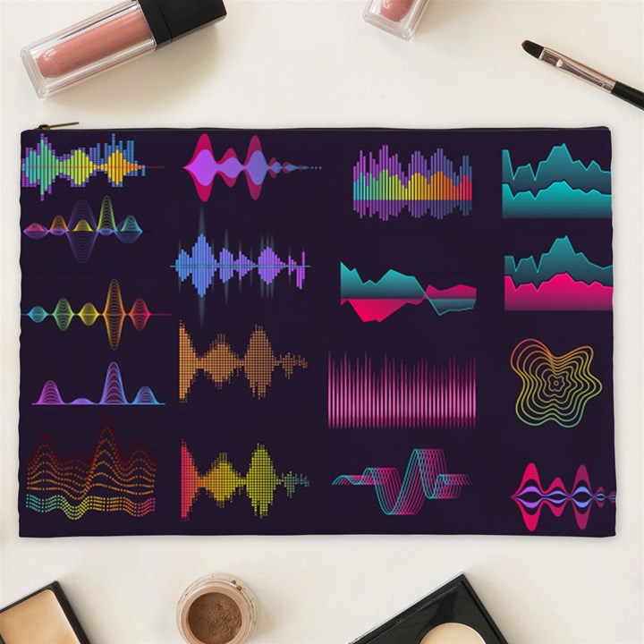 Colorful-sound-wave-set Cosmetic Bag (XXL)