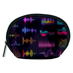 Colorful-sound-wave-set Accessory Pouch (medium) by Wegoenart