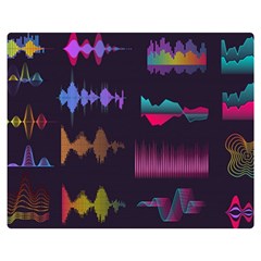 Colorful-sound-wave-set Double Sided Flano Blanket (medium)  by Wegoenart