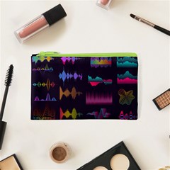 Colorful-sound-wave-set Cosmetic Bag (xs) by Wegoenart