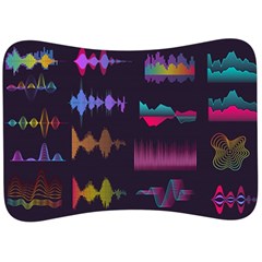 Colorful-sound-wave-set Velour Seat Head Rest Cushion by Wegoenart