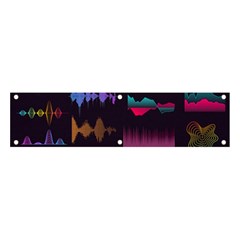 Colorful-sound-wave-set Banner And Sign 4  X 1  by Wegoenart