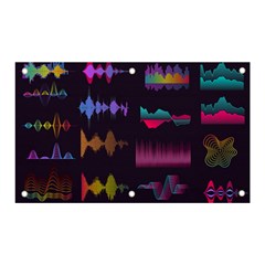 Colorful-sound-wave-set Banner And Sign 5  X 3  by Wegoenart