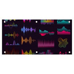 Colorful-sound-wave-set Banner And Sign 6  X 3  by Wegoenart