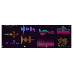 Colorful-sound-wave-set Banner And Sign 9  X 3  by Wegoenart