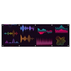 Colorful-sound-wave-set Banner And Sign 12  X 4  by Wegoenart