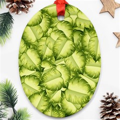 Seamless-pattern-with-green-leaves Ornament (Oval)