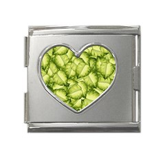 Seamless-pattern-with-green-leaves Mega Link Heart Italian Charm (18mm)