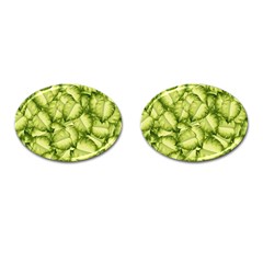 Seamless-pattern-with-green-leaves Cufflinks (Oval)