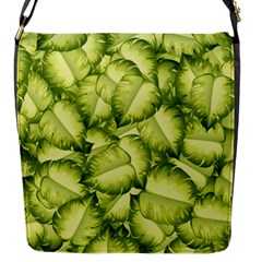 Seamless-pattern-with-green-leaves Flap Closure Messenger Bag (s) by Wegoenart