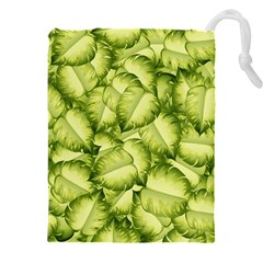 Seamless-pattern-with-green-leaves Drawstring Pouch (4XL)