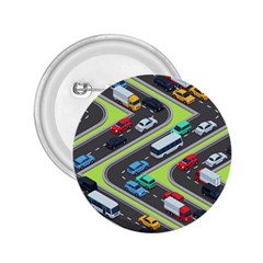 Urban Cars Seamless Texture Isometric Roads Car Traffic Seamless Pattern With Transport City Vector 2 25  Buttons by Wegoenart