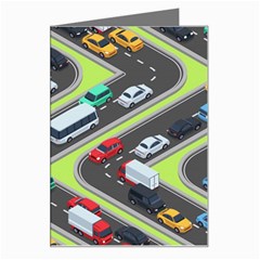 Urban Cars Seamless Texture Isometric Roads Car Traffic Seamless Pattern With Transport City Vector Greeting Card by Wegoenart