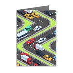 Urban Cars Seamless Texture Isometric Roads Car Traffic Seamless Pattern With Transport City Vector Mini Greeting Card Left