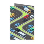 Urban Cars Seamless Texture Isometric Roads Car Traffic Seamless Pattern With Transport City Vector Mini Greeting Card Right