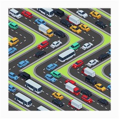 Urban Cars Seamless Texture Isometric Roads Car Traffic Seamless Pattern With Transport City Vector Medium Glasses Cloth by Wegoenart