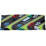 Urban Cars Seamless Texture Isometric Roads Car Traffic Seamless Pattern With Transport City Vector Body Pillow Case Dakimakura (Two Sides) Back