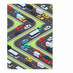 Urban Cars Seamless Texture Isometric Roads Car Traffic Seamless Pattern With Transport City Vector Small Garden Flag (two Sides) by Wegoenart