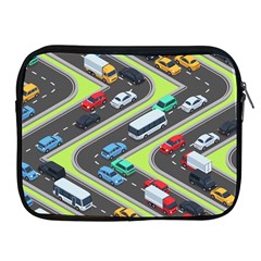 Urban Cars Seamless Texture Isometric Roads Car Traffic Seamless Pattern With Transport City Vector Apple Ipad 2/3/4 Zipper Cases by Wegoenart