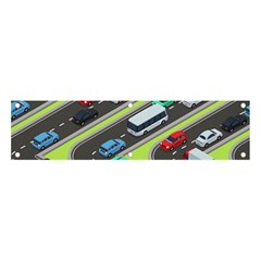 Urban Cars Seamless Texture Isometric Roads Car Traffic Seamless Pattern With Transport City Vector Banner And Sign 4  X 1  by Wegoenart