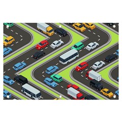 Urban Cars Seamless Texture Isometric Roads Car Traffic Seamless Pattern With Transport City Vector Banner And Sign 6  X 4  by Wegoenart