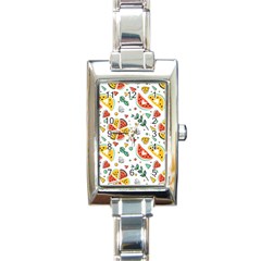 Seamless-hipster-pattern-with-watermelons-mint-geometric-figures Rectangle Italian Charm Watch by Wegoenart