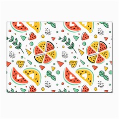 Seamless-hipster-pattern-with-watermelons-mint-geometric-figures Postcard 4 x 6  (pkg Of 10) by Wegoenart