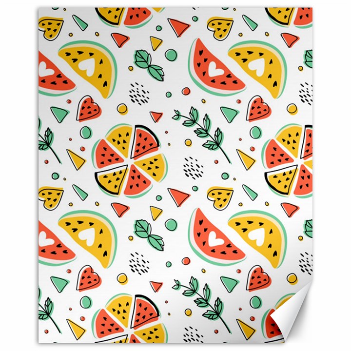 Seamless-hipster-pattern-with-watermelons-mint-geometric-figures Canvas 16  x 20 