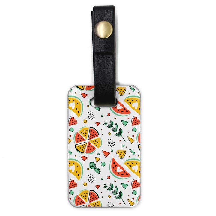 Seamless-hipster-pattern-with-watermelons-mint-geometric-figures Luggage Tag (one side)