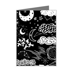 Vector-set-sketch-drawn-with-space Mini Greeting Card