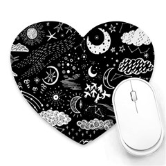 Vector-set-sketch-drawn-with-space Heart Mousepad by Wegoenart