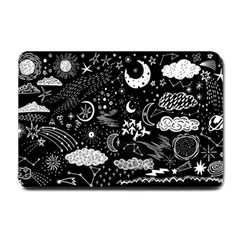 Vector-set-sketch-drawn-with-space Small Doormat by Wegoenart