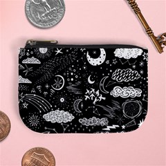 Vector-set-sketch-drawn-with-space Mini Coin Purse by Wegoenart