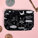 Vector-set-sketch-drawn-with-space Mini Coin Purse Front