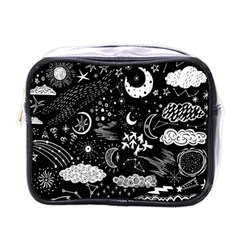 Vector-set-sketch-drawn-with-space Mini Toiletries Bag (one Side) by Wegoenart